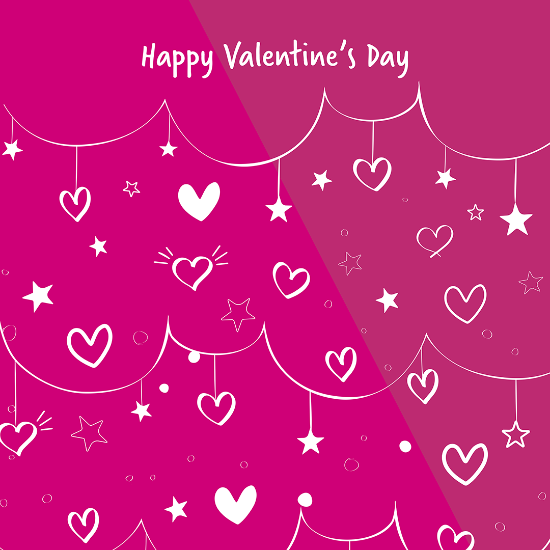 Happy Valentine's Day hearts and stars
