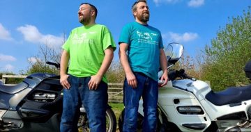 "Helmet Head" rides to Britain's extremities as a superhero for Rainbow Trust image
